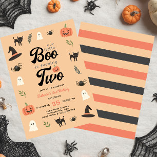 Invitación Moderno Lindo Nuestro Pequeño Boo Halloween Segund