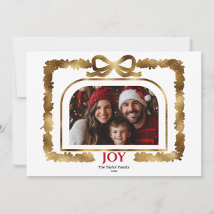 Invitación Moderno marco de fotos de Navidades de Alegría de 