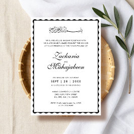 Invitación Moderno Marco Islámico Escalonado de Boda Elegante