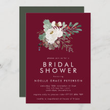 Moderno Marsala Winter Floral Bouquet Bridal Showe