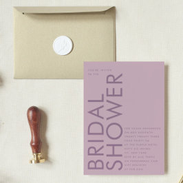 Invitación Moderno Mauve Purple Lilac Nombre Bridal Shower