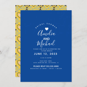 Invitación Moderno Mediterráneo Bridal Love Tiles Amarillo
