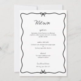 Invitación Moderno menú Boda dibujado a mano