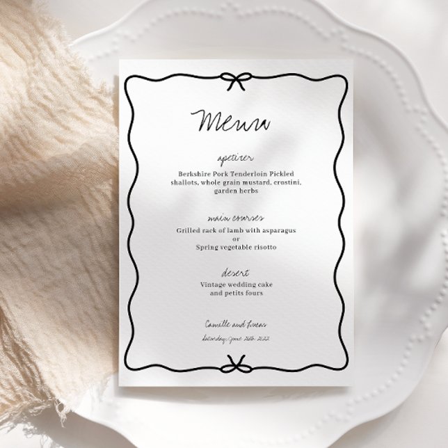 Invitación Moderno menú Boda dibujado a mano (Subido por el creador)