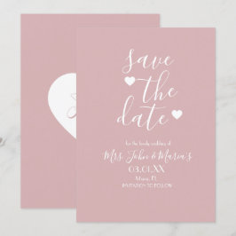 Invitación Moderno Minimal Blush con Corazones para Anunciar 