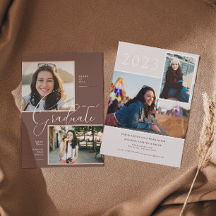 Invitación Moderno Minimal Boho   Fiesta de Fotos de Graduaci
