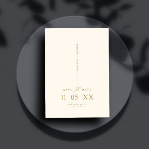 Invitación Moderno Minimal Elegant Script Copper Save the Dat