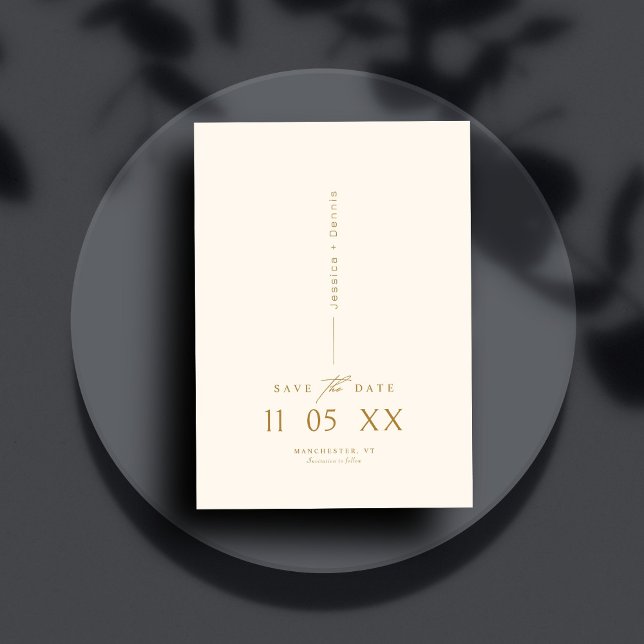 Invitación Moderno Minimal Elegant Script Copper Save the Dat (Subido por el creador)