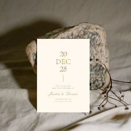 Invitación Moderno Minimal Elegant Script Copper Save the Dat