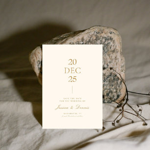 Invitación Moderno Minimal Elegant Script Copper Save the Dat