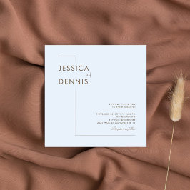 Invitación Moderno Minimal Elegante Guión Clara Plaza Azul