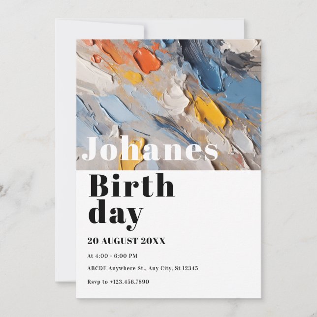 Invitación Moderno minimalista artístico  (Anverso)