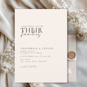 Invitación Moderno, minimalista, beige, Boda