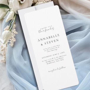 Invitación Moderno, minimalista, blanco, Boda