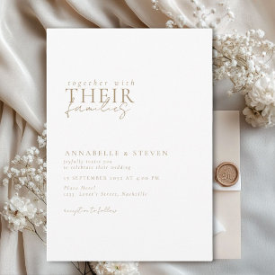Invitación Moderno, minimalista, blanco, Boda