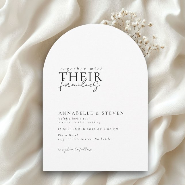 Invitación Moderno, minimalista, blanco, Boda (Modern, Minimal, White, Wedding Invitation)