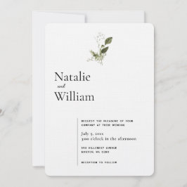 Invitación Moderno Minimalista | Boda de Verdes de Primavera