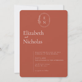Invitación Moderno Minimalista | Boda Terracota y Rosa Desmay
