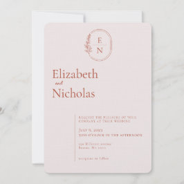Invitación Moderno Minimalista | Boda Terracota y Rubor