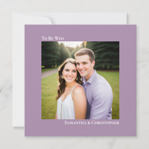 Invitación Moderno Minimalista Bodas Cuadradas Foto Lavanda