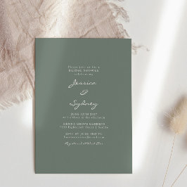 Invitación Moderno minimalista Dark Sage Green Bridal Shower