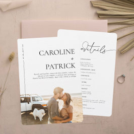 Invitación Moderno Minimalista | Detalles de Boda en Foto & 