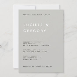 INVITACIÓN MODERNO MINIMALISTA EDITORIAL TODAS MAYÚSCULAS GRI