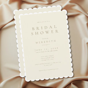 Invitación Moderno Minimalista Elegante Ducha Nupcial de Crem