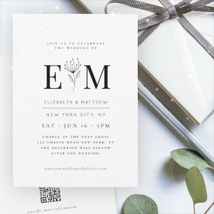 Invitación Moderno Minimalista elegante Moda Foliage Boda