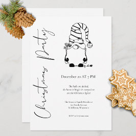 Invitación Moderno Minimalista elegante Navidad de Gnome Fies