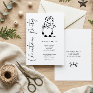 Invitación Moderno Minimalista elegante Navidad de Gnome Fies