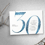 Invitación Moderno minimalista falso purpurina azul 30 cumple<br><div class="desc">La moderna invitación minimalista para la fiesta de cumpleaños número 30 cuenta con un elegante purpurina azul falso número 30 y detalles de su fiesta en el clásico estilo serif, sencillo y elegante, una gran sorpresa para adultos invitando al cumpleaños. el color de fondo puede cambiarse a cualquier color que...</div>