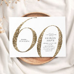 Invitación Moderno minimalista falso purpurina de oro de 60 a<br><div class="desc">Moderna invitación minimalista para la fiesta de cumpleaños número 60 con elegante purpurina de oro falso número 60 y detalles de su fiesta en el clásico estilo serif,  simple y elegante,  gran sorpresa para adultos invitados de cumpleaños. el color de fondo puede cambiarse a cualquier color que elija.</div>