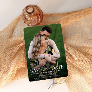 Invitación Moderno Minimalista Foto de Boda Save The Date