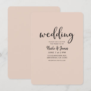 Invitación Moderno Minimalista Negro Tipo CUALQUIER COLOR Bod