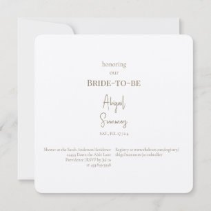 Invitación Moderno minimalista Sencillo Redondo Bridal Shower