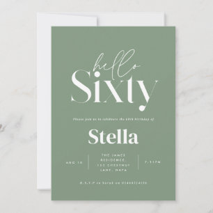 Invitación Moderno, minimalista y simple sabio 60 cumpleaños