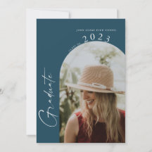 Moderno Mínimo 2 Foto Navy Partido de Graduación A