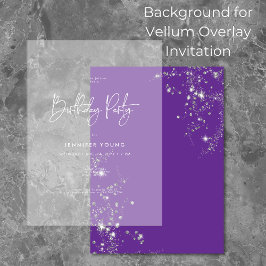 Invitación Moderno Mínimo Diamantes Púrpura Fondo de cumpleañ