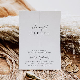 Invitación Moderno Mínimo Guión Escrito A Mano Ensayo De Cena