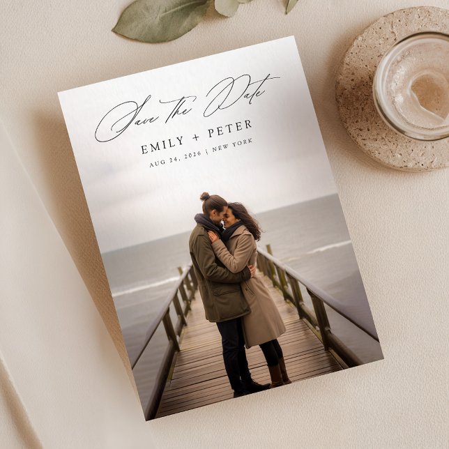 Invitación Moderno Mínimo Guión Fotomático Boda Guardar La Fe (Subido por el creador)