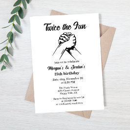 Invitación Moderno Mínimo Manos Gris Junta Cumpleaños