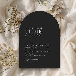 Invitación Moderno, mínimo, negro, Boda