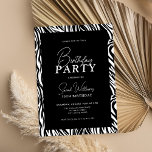 Invitación Moderno Mínimo Negro y Blanco 30 cumpleaños<br><div class="desc">Invitación de cumpleaños 30 en blanco y negro moderno</div>