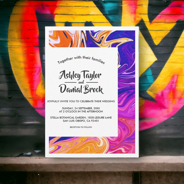 Invitación Moderno Mínimo Resumen Boho Elegante Boda (Subido por el creador)