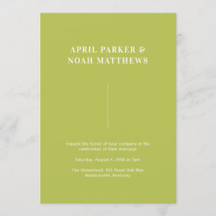 Invitación Moderno Mínimo Simple Typografía Chartreuse Verde