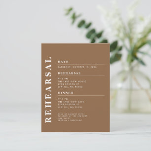 Invitación Moderno Mínimo Taupe Ensayo Cena Elegante