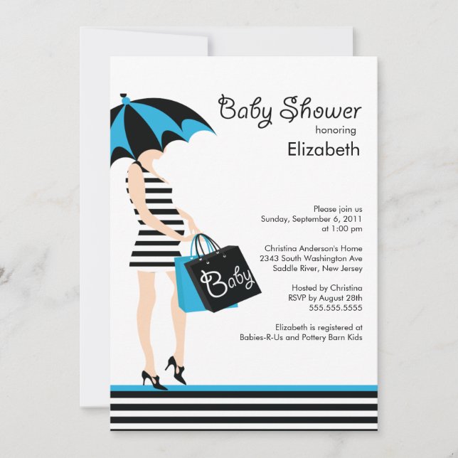 Invitación Moderno Mod Mom Boy Baby Shower (Anverso)