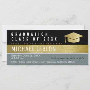Invitación moderno, moda y elegante graduado . fiesta de grad