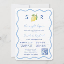 Invitación Moderno Monograma Boda de limón Ensayo Cena